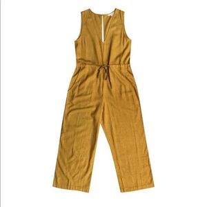 NWOT Ali Golden Raw Silk Slit Back Jumpsuit